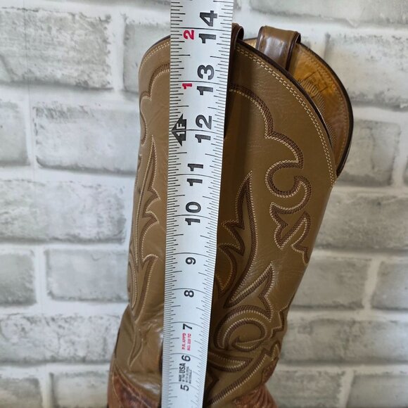 Justin Lizard Western Cowboy Boots Distressed Work Utility Mens 8 1/2 B - Picture 7 of 10